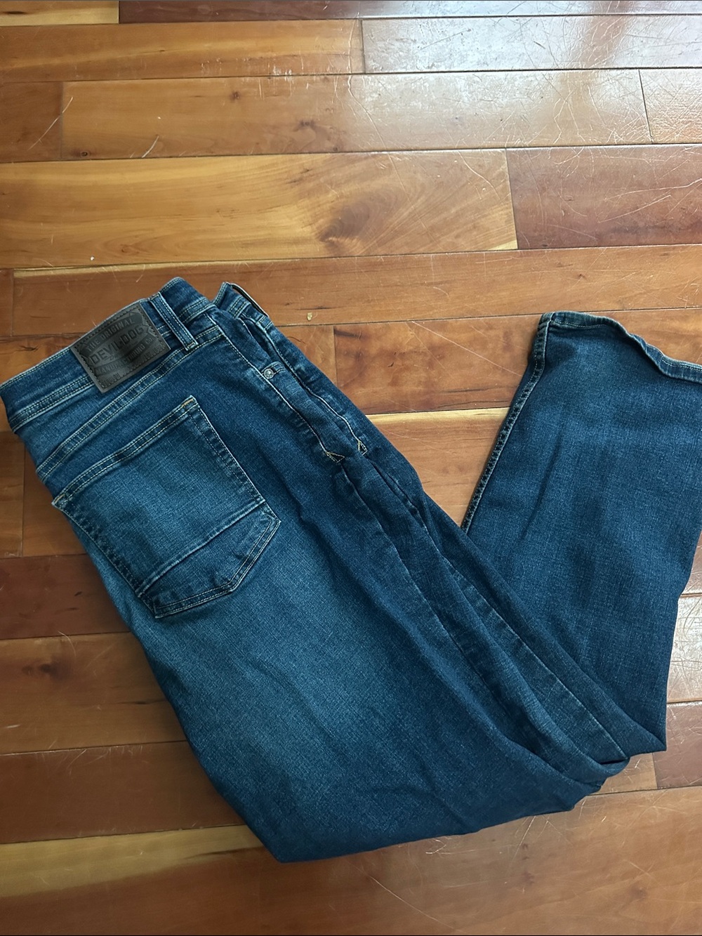 Men's Straight Fit Dark Blue Jeans
